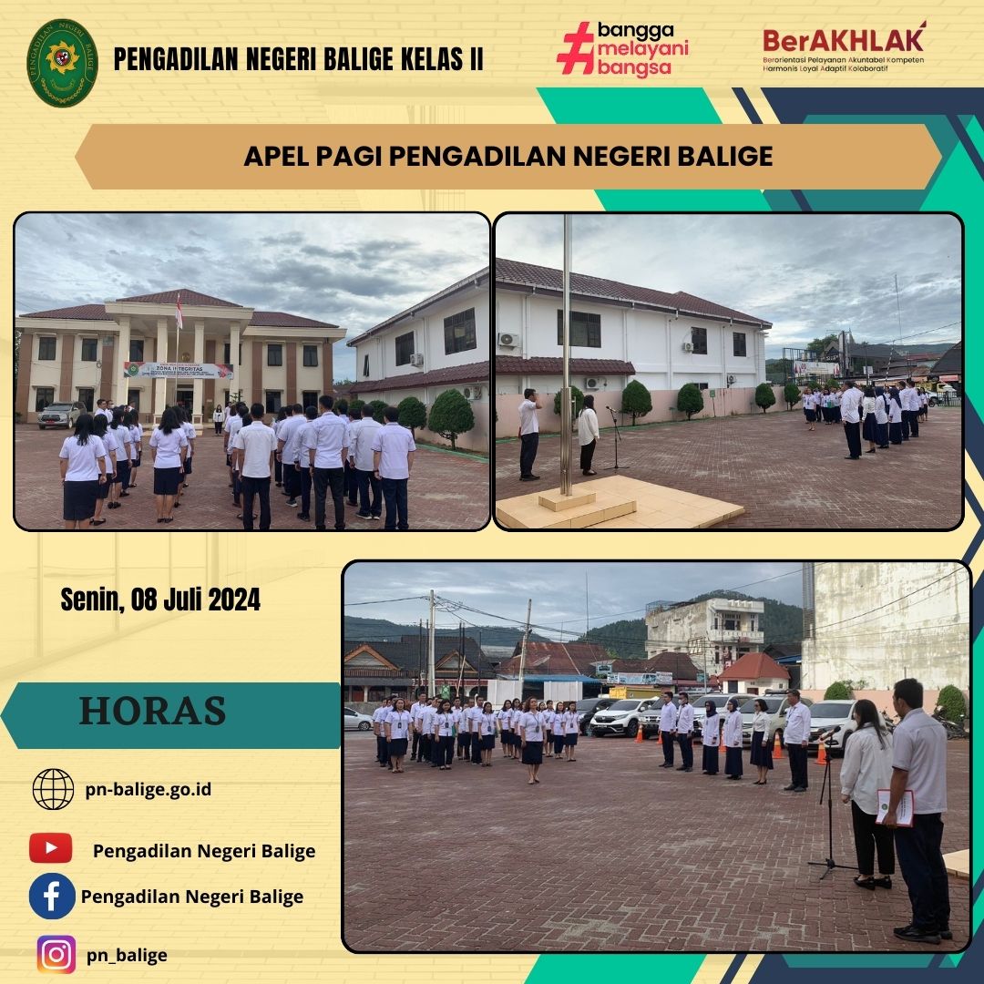 APEL PAGI PN BALIGE PADA HARI SENIN, 08 JULI  2024